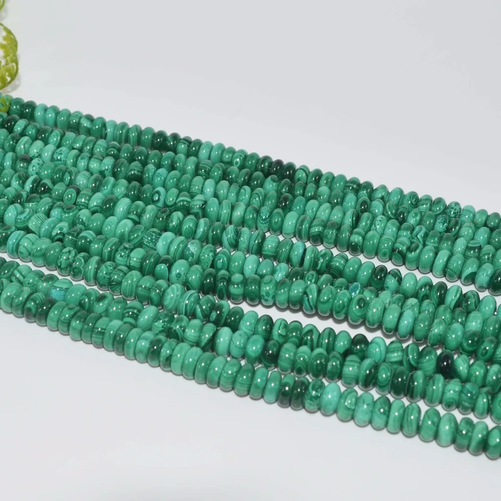 

Nice Veins Natural Malachite Loose Rondelle Beads 6x4mm/8x4mm