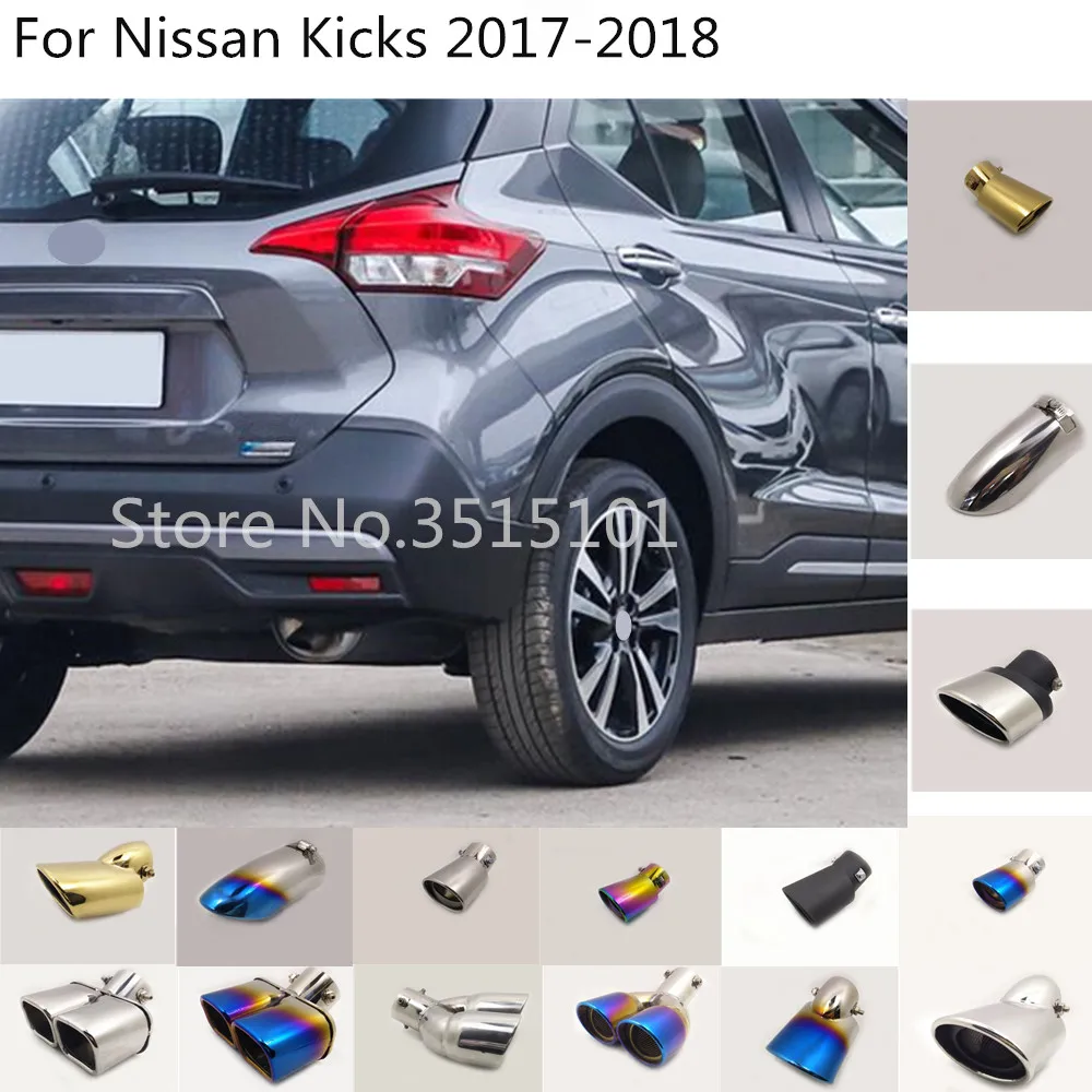 

Car Body Protect Cover Stainless Steel Muffler Pipe Outlet Dedicate Exhaust Tip Tail 1pcs For Nissan Kicks 2017 2018 2019