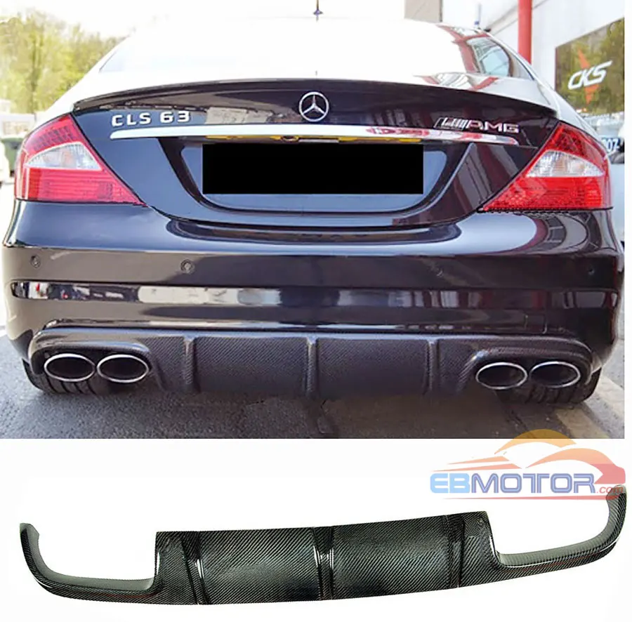 3K Real Carbon fiber Rear Add-on Bumper Diffuser for Mercedes Benz W219 CLS CLS55 CLS63 AMG MODEL 2006-2011  M086
