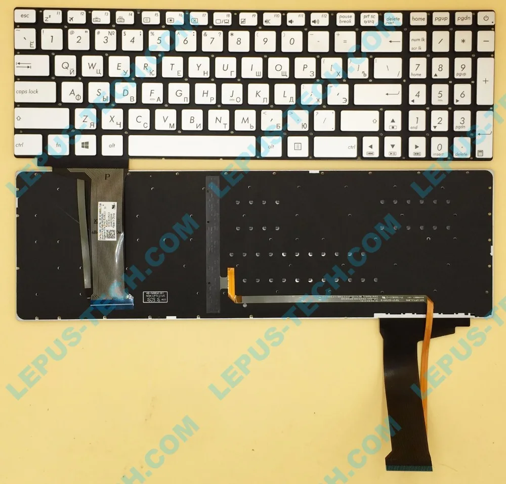Original RU Keyboard for ASUS N552 N752 N551 G551 GL551 N751 keyboard with backlight silver 9Z.N8BBU.T0R KEYBOARD NSK-UPTBU 0R