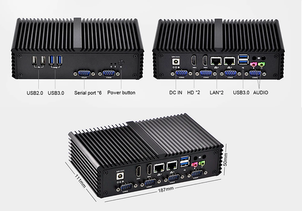 Двухъядерный Мини Pc 6 Com 2 Lan Barebone Systerm 12 В с Core i7 Linux Ubuntu персональный безвентиляторный K4500UP6 сервер настольный компьютер