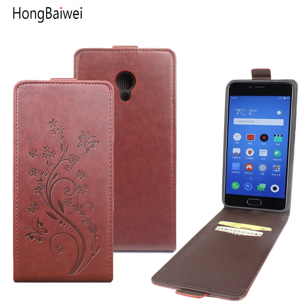 

HongBaiwei for Meizu M5S Cover Fashion Embossed Leather Cover Case for Meizu M5S Flip Case Vertical Back Cover for Meilan 5S
