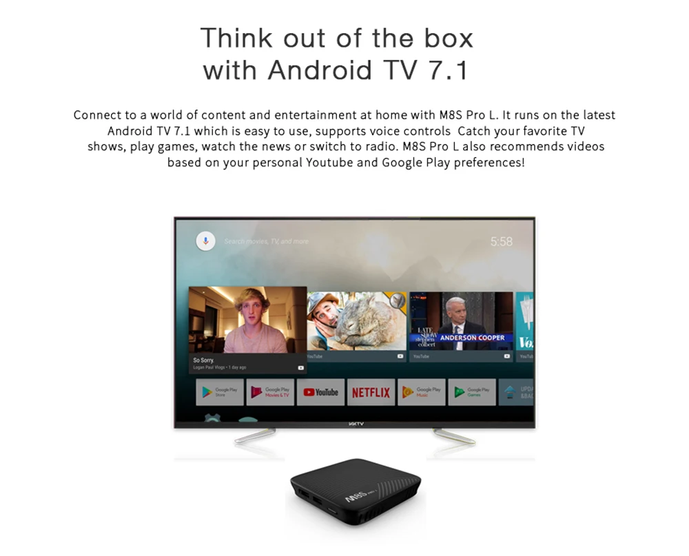 Mecool M8S PRO L Smart tv Box Android 7,1 S912 3 ГБ ОЗУ 16 Гб ПЗУ 4K 3D 1080P телеприставка IP tv Box