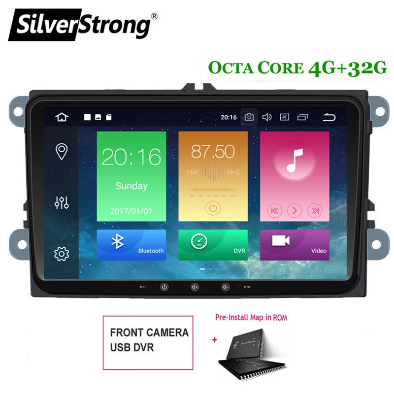 SilverStrong ips Android9.0 для VW 2Din радио для Passat B6 B7 для Golf5-6 для Skoda Octavia2 для превосходного для fabia 901 - Цвет: VW901X5 DVR