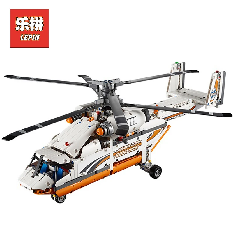 

LEPIN 20002 technic series Double rotor transport helicopter Model Building blocks Bricks Compatible LegoINGlys 42052 Boy toys