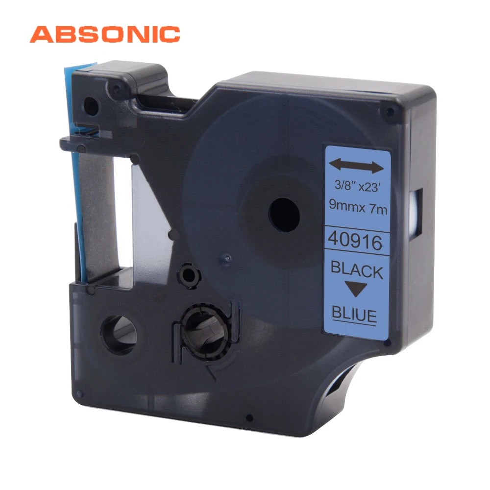 Absonic 9 мм черный на синем Dymo D1 40913 этикетки Maker кассета совместима 160 210D 280 360D 420 P