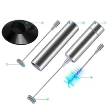 Ручной молочный пенообразователь с 2 пружинными венчиками, насадка-подставка, Электрический блендер, Пенообразователь для кофе латте капучино Миксер для напитков