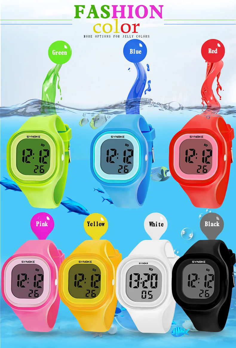 PANARS мужские женские детские электронные часы для девочек Однотонные часы цветные наручные часы репитер цифровые часы водонепроницаемые