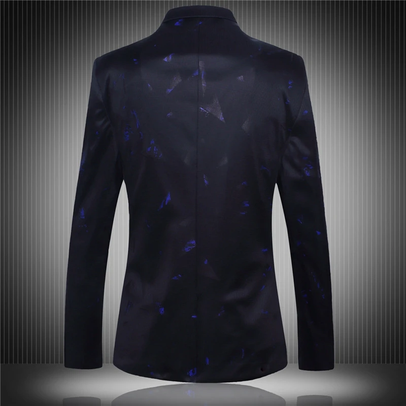 Fashion Printed Men's Blazer Tops Autumn Suit Blazer Men Fashion Slim Male Suits Casual Solid Color Masculine Blazer (8)