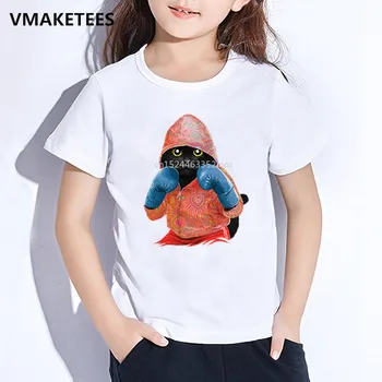 

Kids Summer Short Sleeve Girls & Boys T shirt Children Super Boxing Cat Attack Print T-shirt Casual Funny Baby Clothes,ooo5043