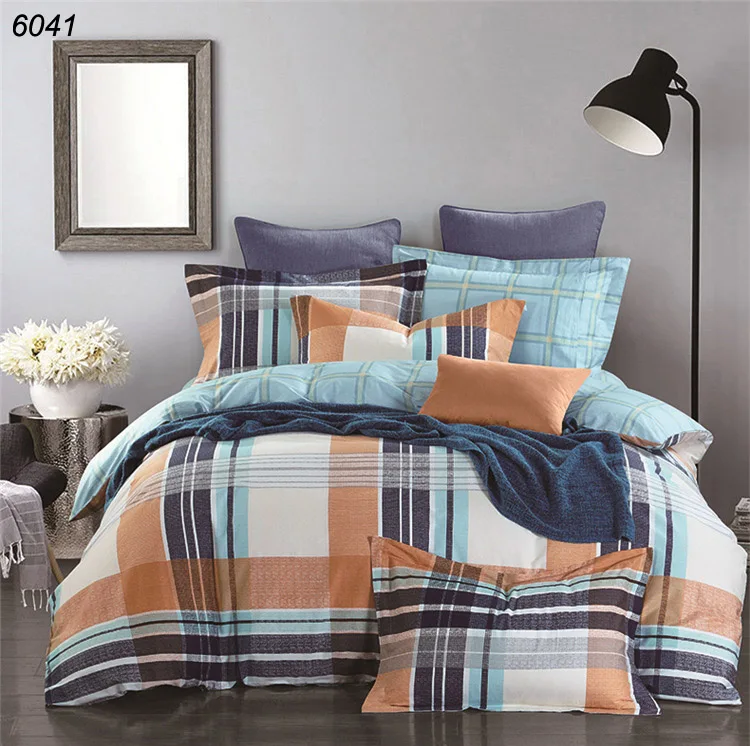 Coffee color strips zipper duvet cover flat sheet pillowcase pure