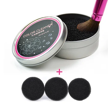 

Carbon Fiber Sponge Makeup Brush Cleaning Box Eyeshadow Color Switch Brush Cleaner Quick Color off Tool