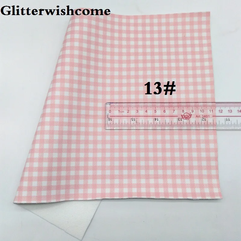 Ткань Glitterwishcome 21x29 см Размер A4 винил для бантов с принтом пледы сетки кожа ткань