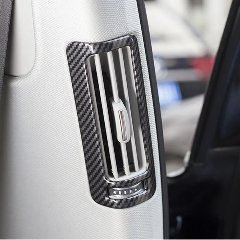 

Carbon Fiber Style B Pillar Air Outlet Frame Decoration Cover Trim For Audi A6 C6 C7 2009-2018 Stainless Steel Car Accessories