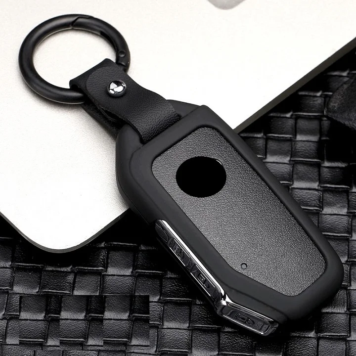 Автомобильный чехол для ключей из углеродного волокна, держатель для KIA Sportage, умный чехол для ключей, аксессуары для автомобиля - Название цвета: Black