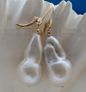 

shitou 00297 Genuine Natural White Reborn Keshi Pearl Earrings 14k discount 40%