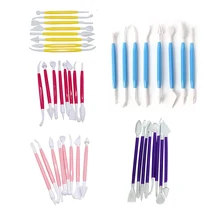 8 шт./партия двухконцевый инструмент для украшения кондитерских изделий Набор инструментов с глиняным наконечником форма для торта инструменты для украшения конфет ремесло инструменты для моделирования