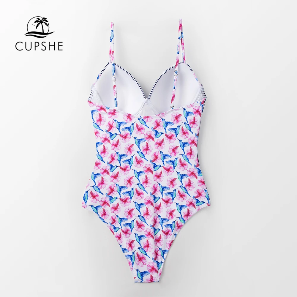 CUPSHE цветочные и полосатые формованные чашки купальники женские сексуальные