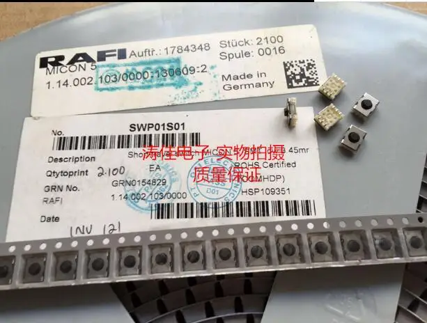 

[VK] Germany RAFI light touch switch keyboard button MICON 5 SMT THT 1.14.002.103/0000 1.14 002 103/0000 5*6.4*3.1 5*6.4*3.1mm