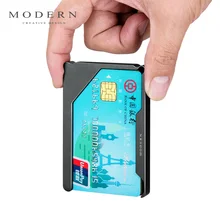 Брендовый алюминиевый тонкий держатель для карт, кошелек для кредитных карт, чехол для кредитных карт, минималистичный мужской кошелек, мини кошелек для путешествий, органайзер-Morden