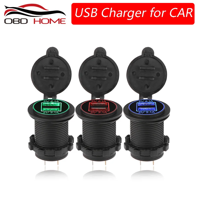 

2018 Best Univesal Top Brand Universal DC 12V Auto Motorcycle Dual USB Charger Power Adapter Outlet Car Cigarette Lighter Socket