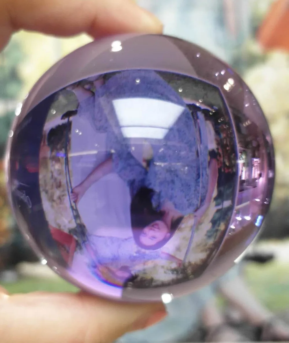 LACALOVE 70mm Nice Purple Rare Quartz Crystal Ball Magic Sphere