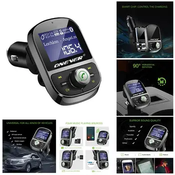 

HY29 Bluetooth FM Transmitter Car MP3 Player 3.1A USB Charger Support EQ Setting Voltmeter TF Card U Disk AUX Out
