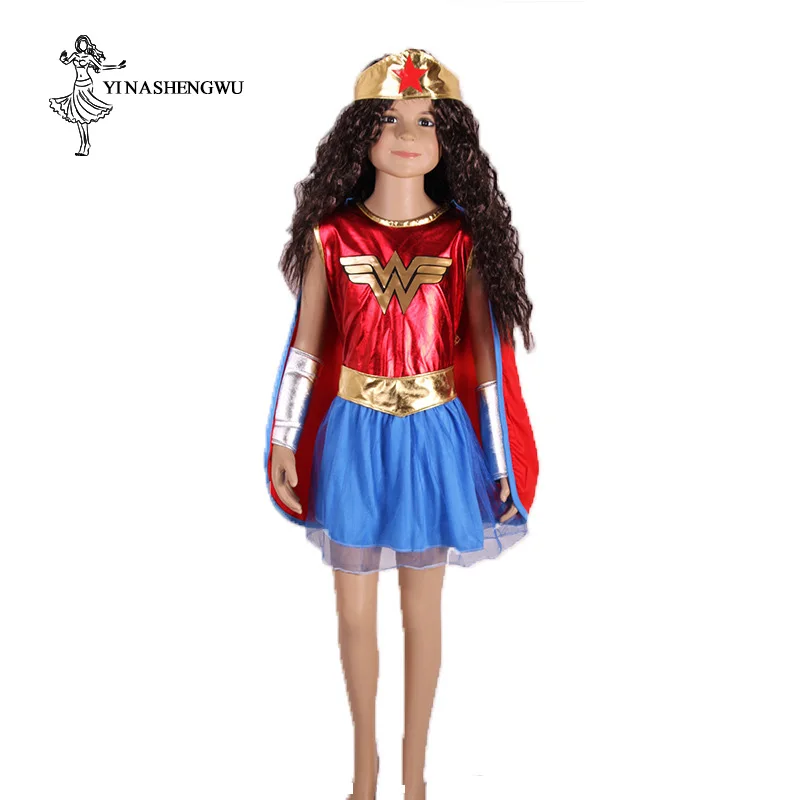 Wonder Woman Costume Movie for Kids TuTu Dress Cosplay Anime Superhero Halloween Costume for Girls Party Cosplay Feminino Dress
