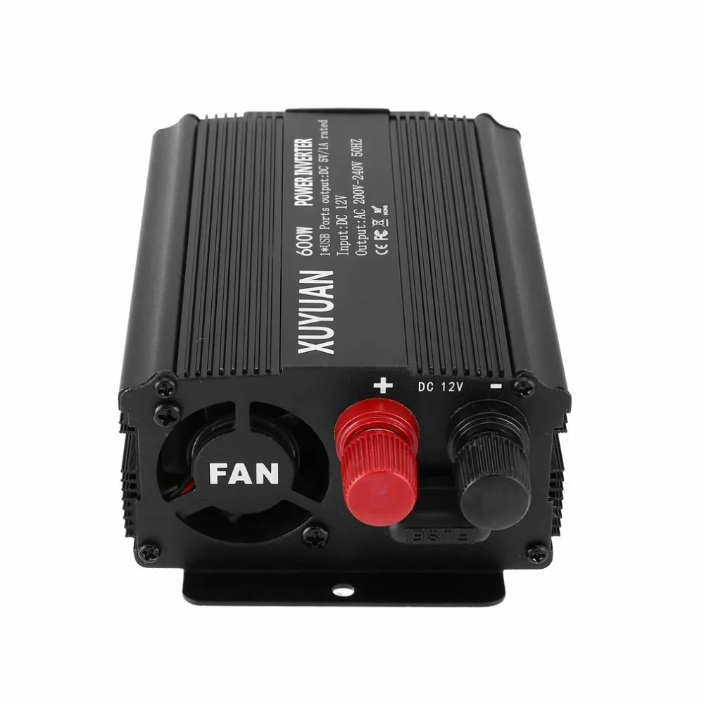 Professional 600W USB Power Inverter DC 12V to AC 220V with LED Indicator Car Converter for Household Appliances