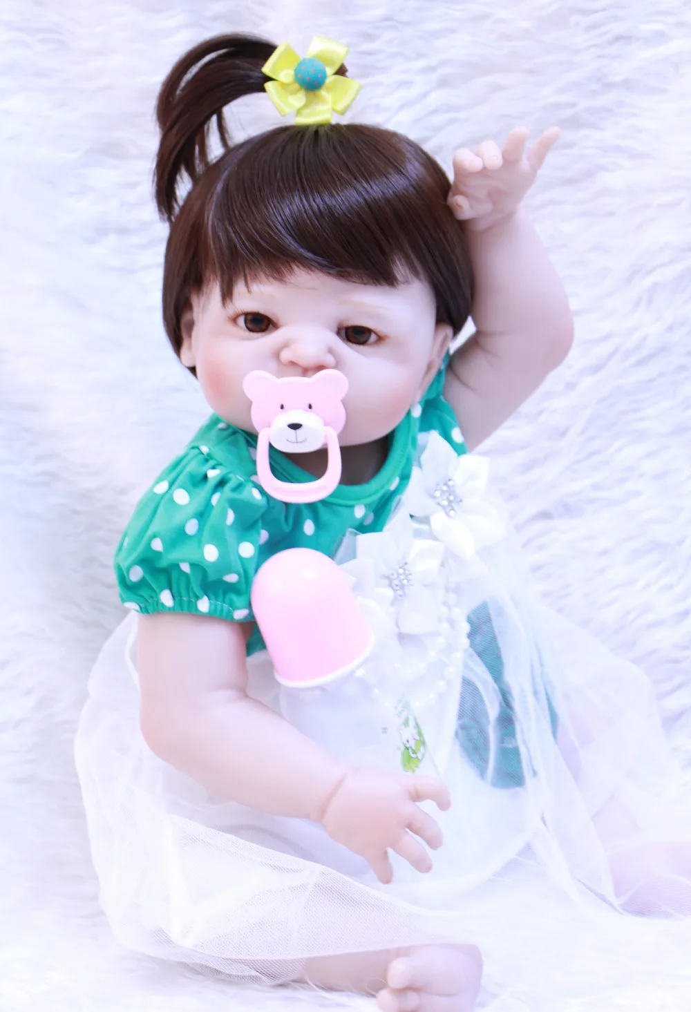 

55cm Collectible doll Full Body Vinyl Silicone Reborn Toddler Princess lifelike Realistic lol doll bathe brinquedos birthday toy