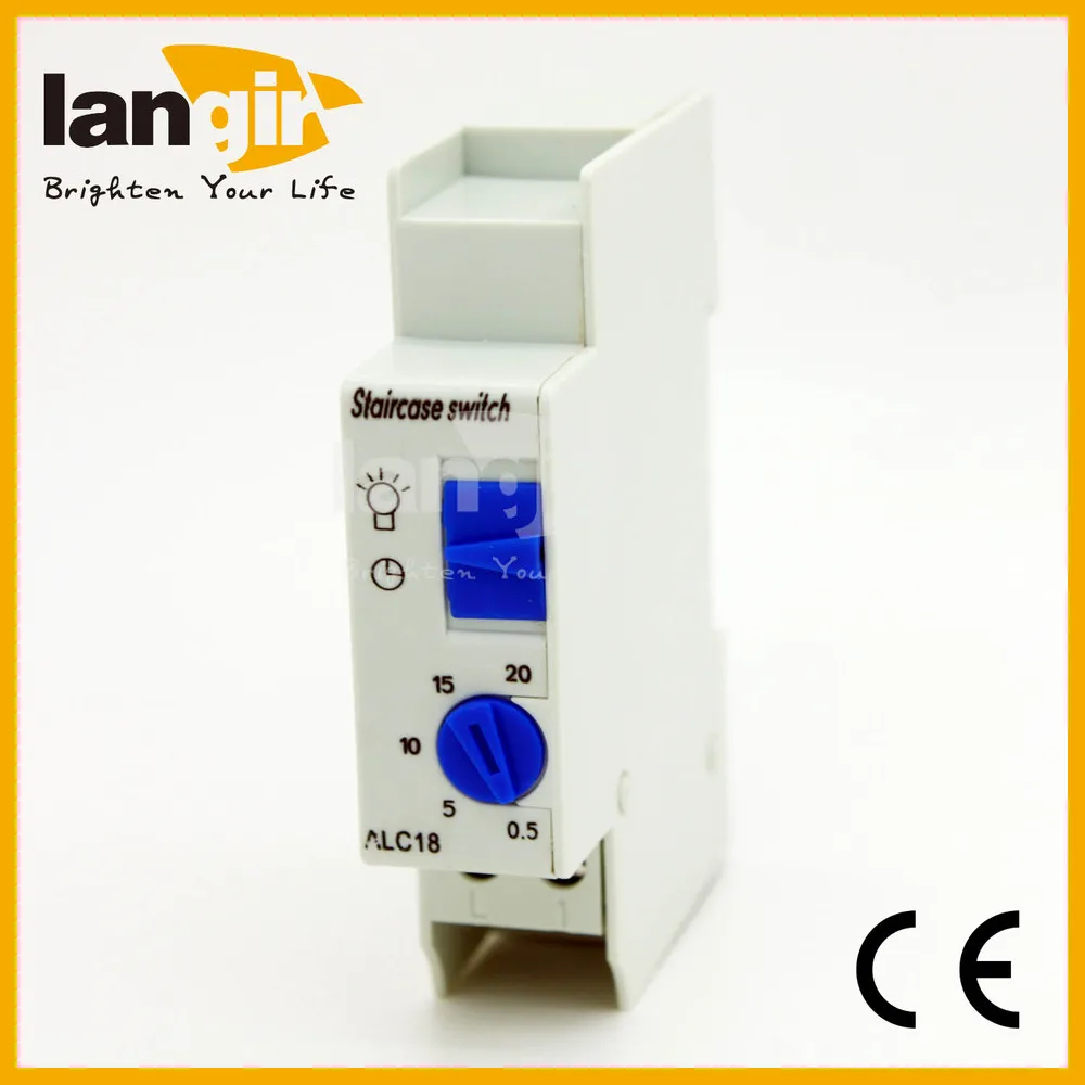 

Free shipping Din rail Staircase  Lighting Timer Switch timer relay 220VAC 16A  used for corridor lighting