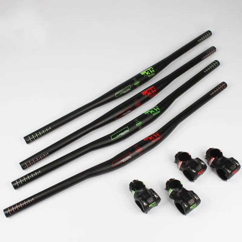 

Mountain Bike Handlebar Rise Flat Bicycle Handlebars with Stem MTB Bike Parts Kit 35*700mm