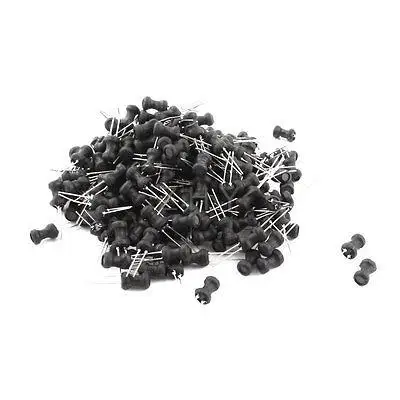 

200Pcs 2.2uH 1.6A 6x10mm 10% Tolerance Shielded Radial Lead Inductor Black