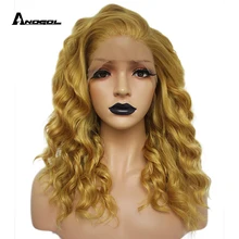 Cheap Anogol Gold Blonde High Temperature Fiber 360 Frontal Long Deep Wave Full Hair Wigs Synthetic Lace Front Wig For Women Free Part Cheap Anogol Gold Blonde High Temperature Fiber 360 Frontal Long Deep Wave Full Hair Wigs Synthetic Lace Front Wig For Women Free Part
