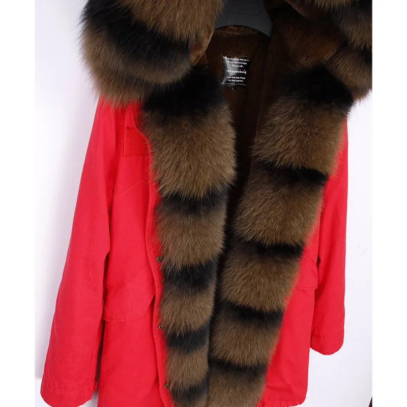 Maomaokong, большой меховой воротник из натурального Лисьего меха, зимняя женская куртка, Воротник из натурального Лисьего меха, свободная длинная парка, уличная одежда, новая Корейская верхняя одежда