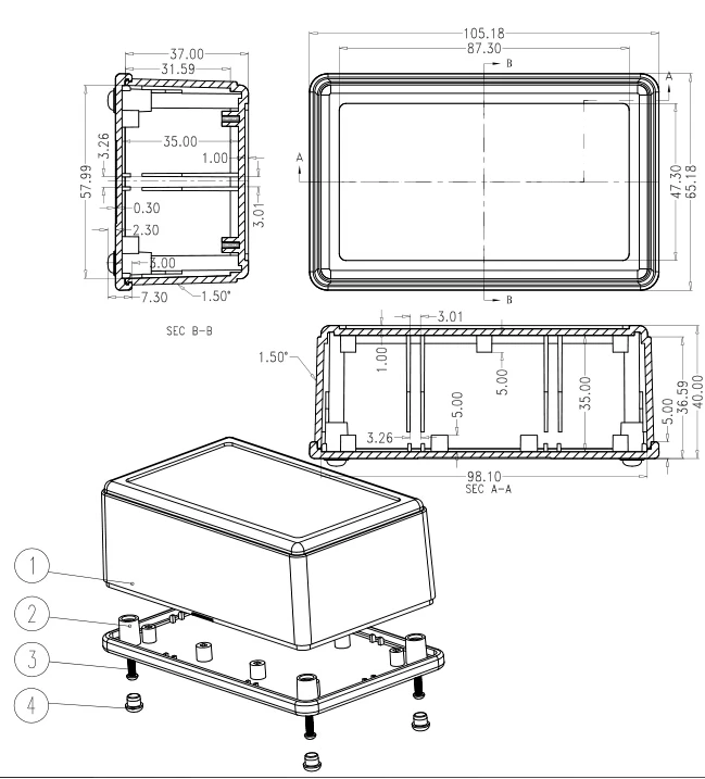 plastic enclosure for electronics control box szomk diy enclosure junction box plastic housing small abs instrument enclosure distribution box black plastic box enclosure electronics case   (10).jpg