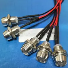 Светодиодный светильник с металлическим держателем, 24 В, F5, 5 мм, белый, красный, зеленый, синий, желтый, оранжевый, RGB, светодиодный светильник с проводом 20 см x 100 шт