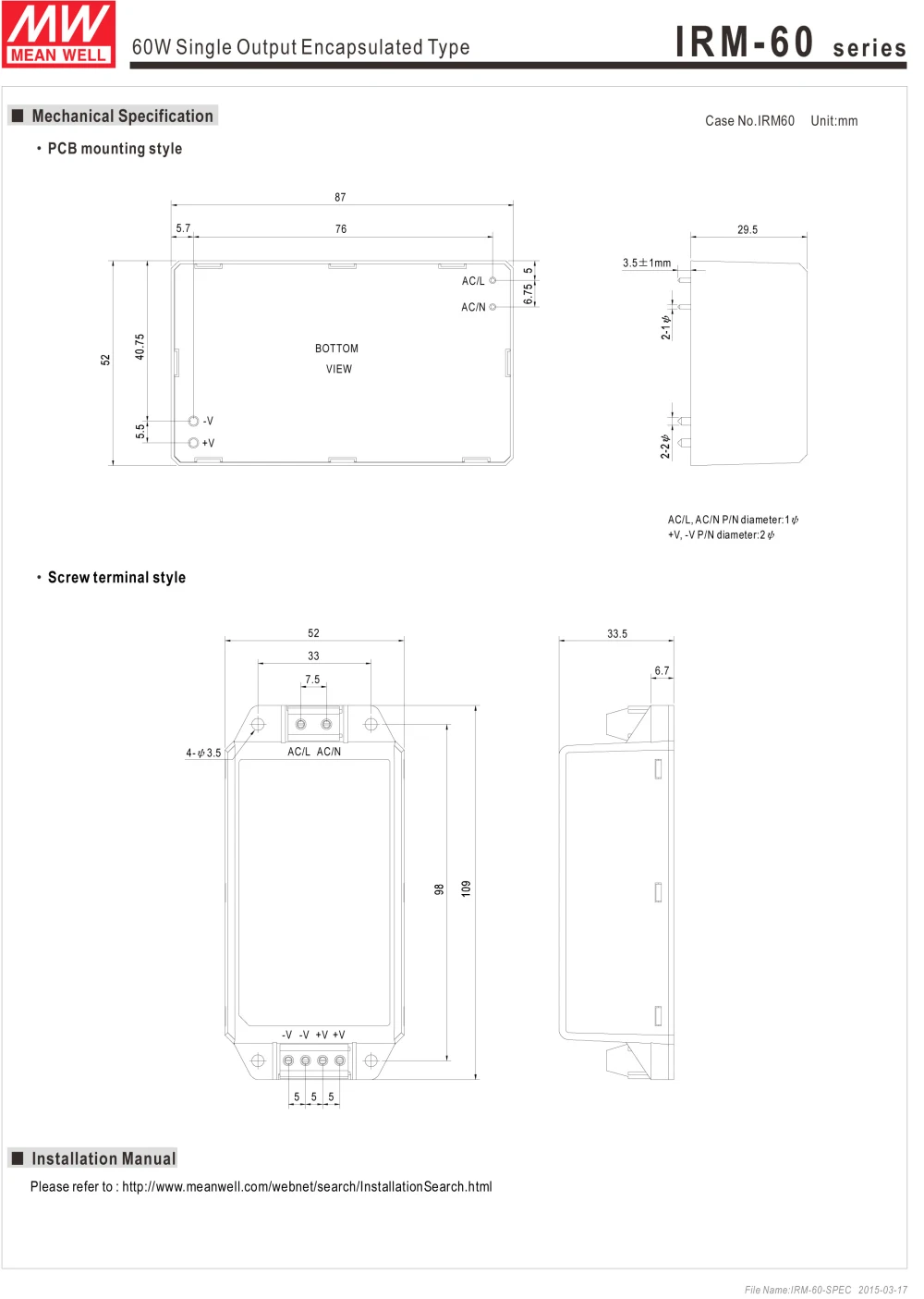 Специальные предложения MEAN WELL IRM-60-12 12V 5A meanwell IRM-60 12V 60W PCB монтажный стиль