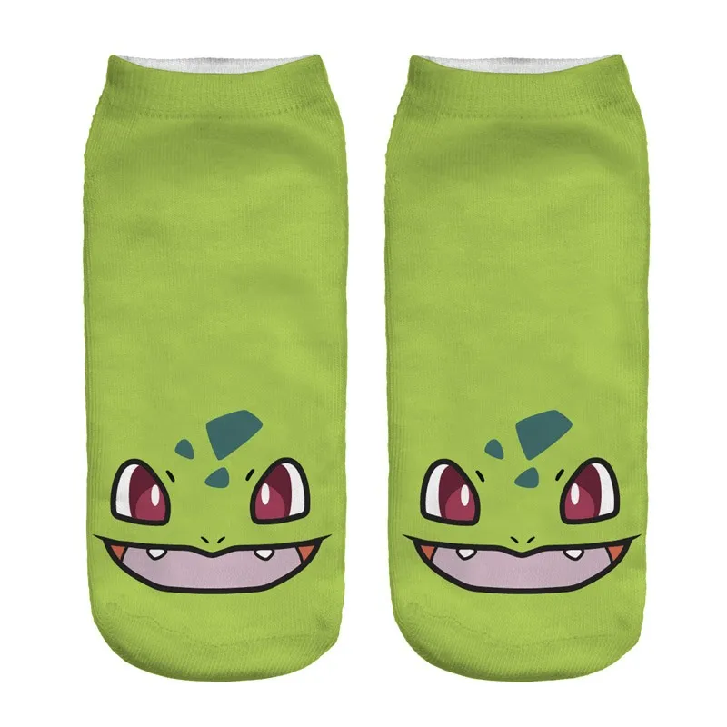 3D носки в стиле харакдзюку Мужские Женские носки модные популярные Покемон нейтральные низкие носки с принтом