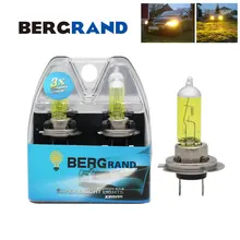 2 шт. H7 желтый галогенные лампы 12 В 55 Вт фар автомобиля лампы ксеноновые желтый H7 ксенон-галогеновой 12 В лампочки 30% ярче для плохих Wather