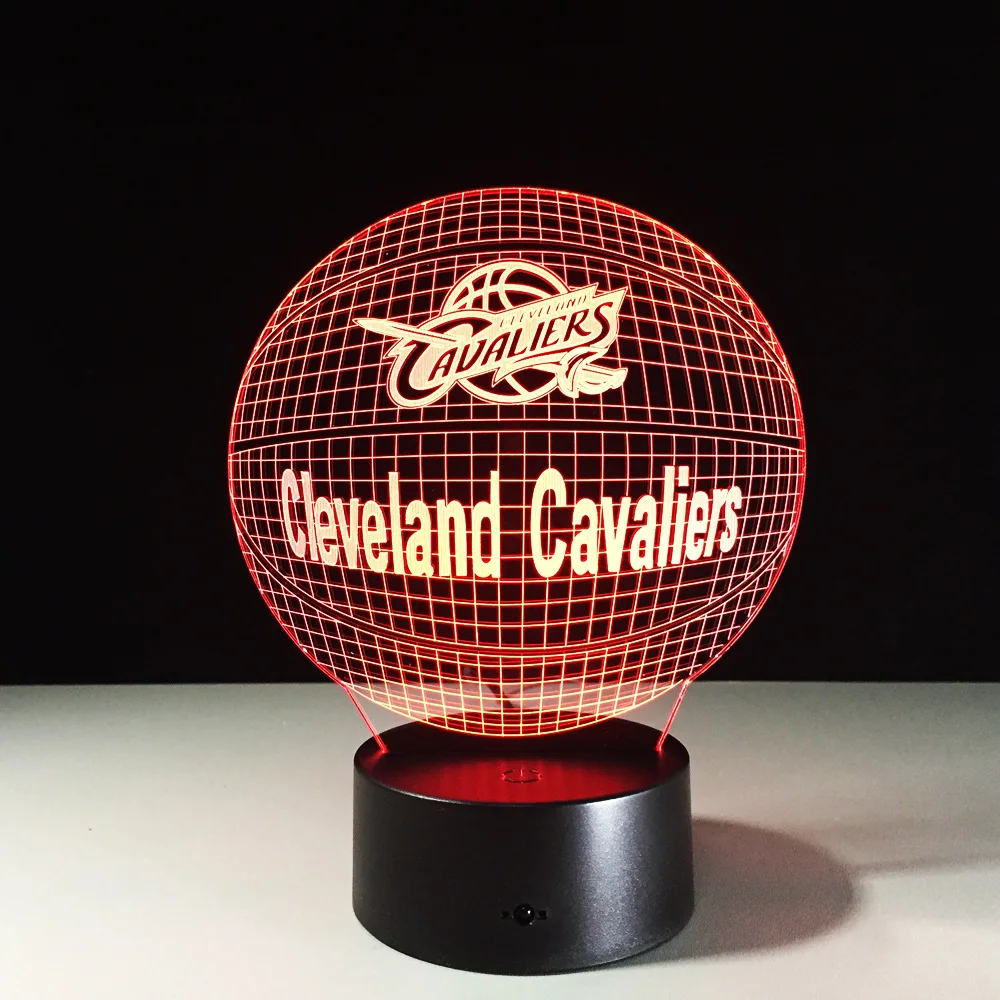 

Basketball with 7 Colors Cleveland Cavaliers Lampe optique illusion 3D Basketball Lamp Amazing Visualization Optical Illusion