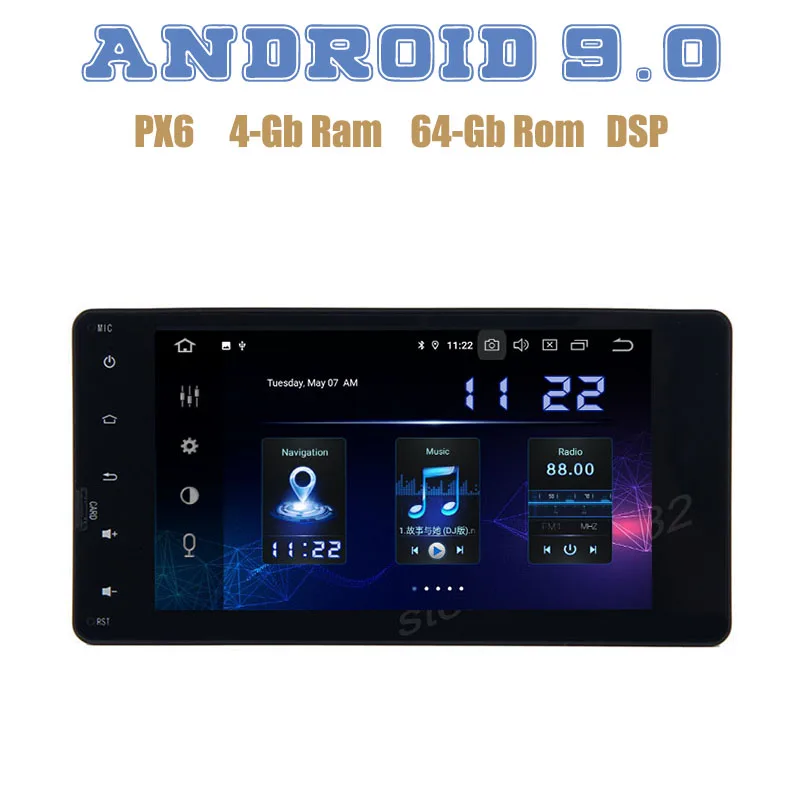 Автомагнитола PX6 Android 9 0 GPS радио плеер для mitsubishi ASX lancer x outlander pajero с IPS DSP 4 + 64 ГБ Wi Fi 4g
