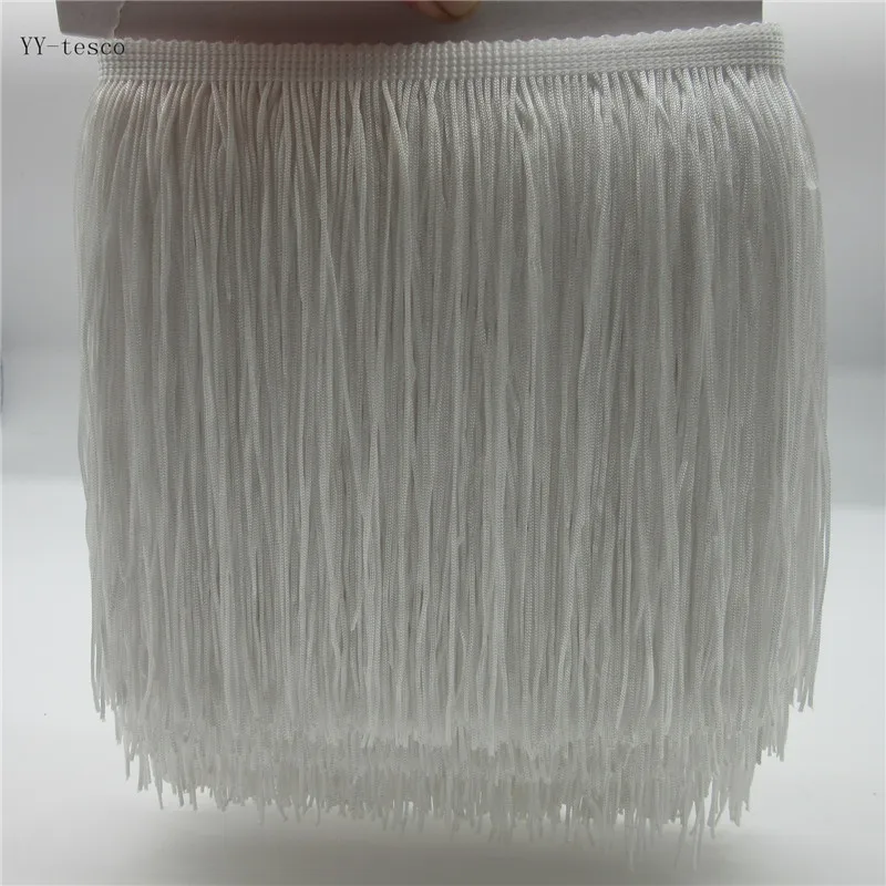 1 Yards 20cm Long Lace Fringe Trim Polyester Tassel White Fringe