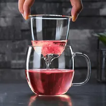 Креативный с крышкой и фильтром Боросиликатное Стекло Круглый термостойкий стеклянный чайный набор для друзей вечерние посуда для чая