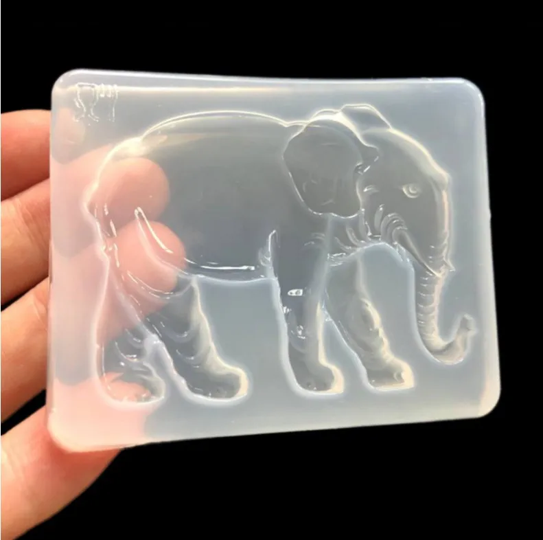 1PCS Retro Elephant Shape Type Transparent Silicone Mould Resin