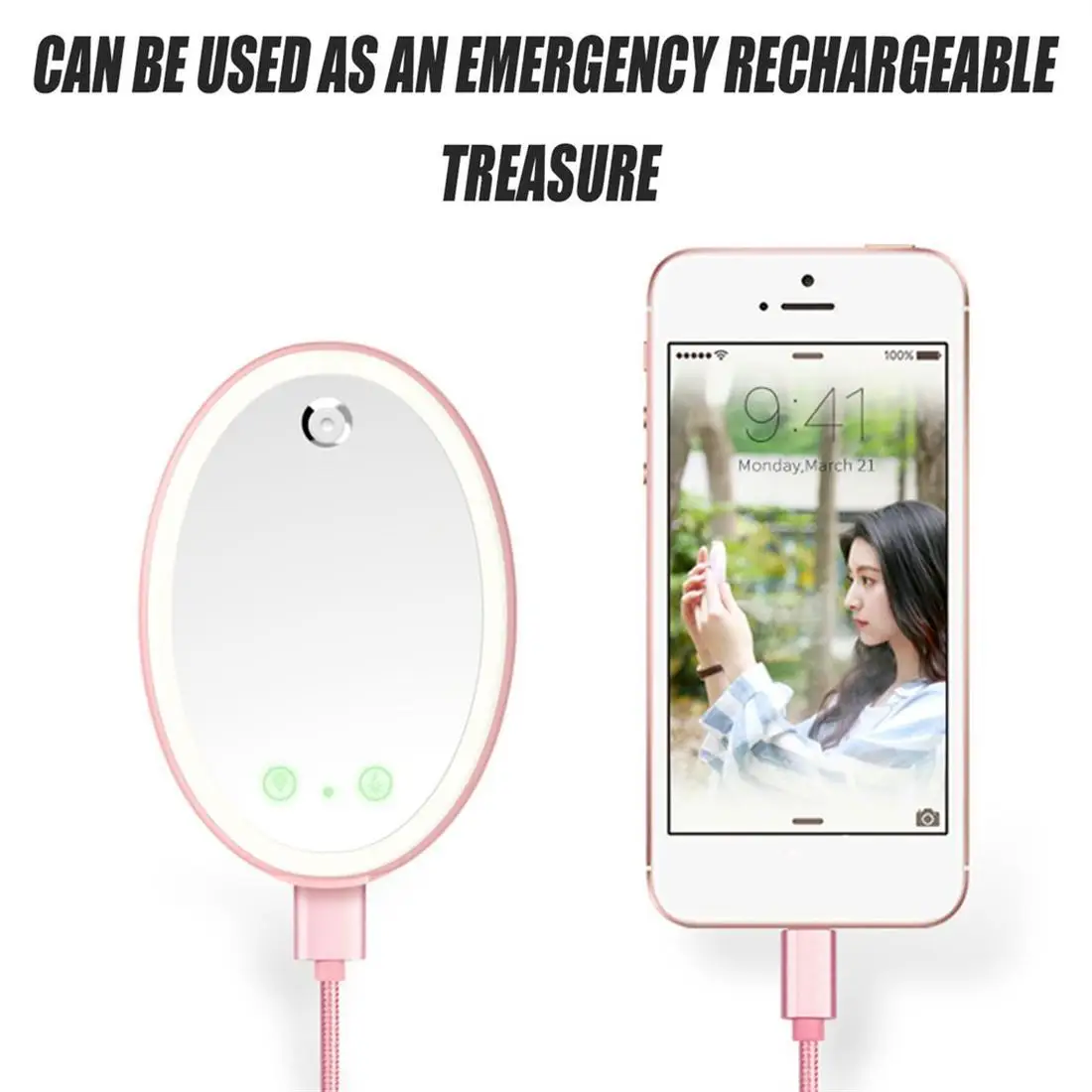 Espelho de Maquiagem Stand para Quarto de Banho de Viagem Leds Espelho Portátil Facial Hidratante Pulverizador Recarregável 10 Espelhos para maquiagem