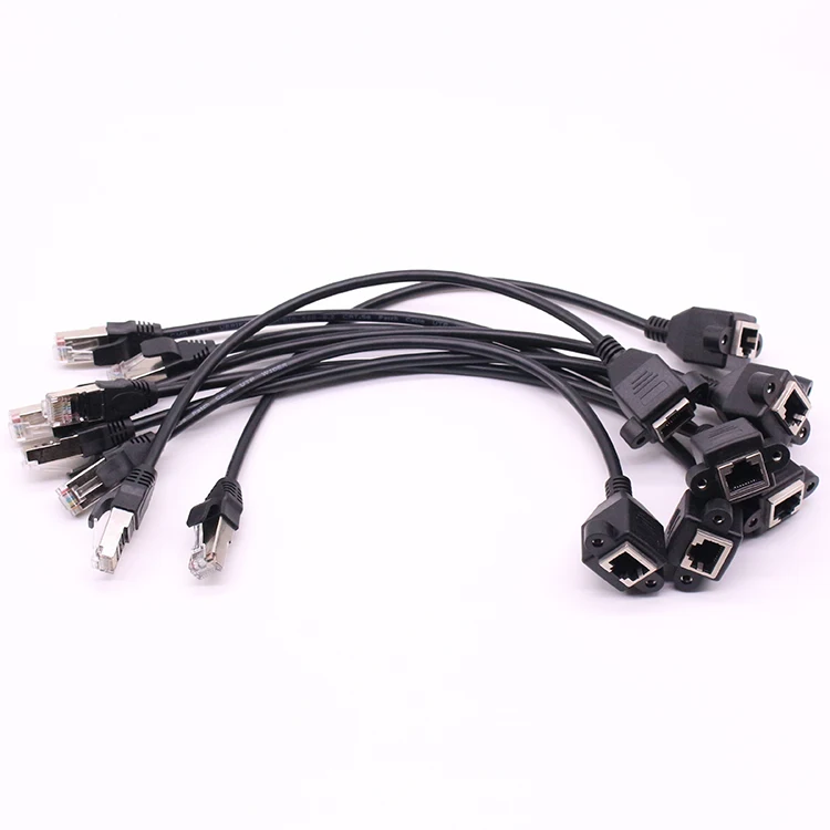 10pc/lot 8P8C FTP STP UTP RJ45 Cat6 Cable Male to Female Screw Panel Mount Ethernet LAN 1000m Network Extension 30cm 60cm | Компьютеры и