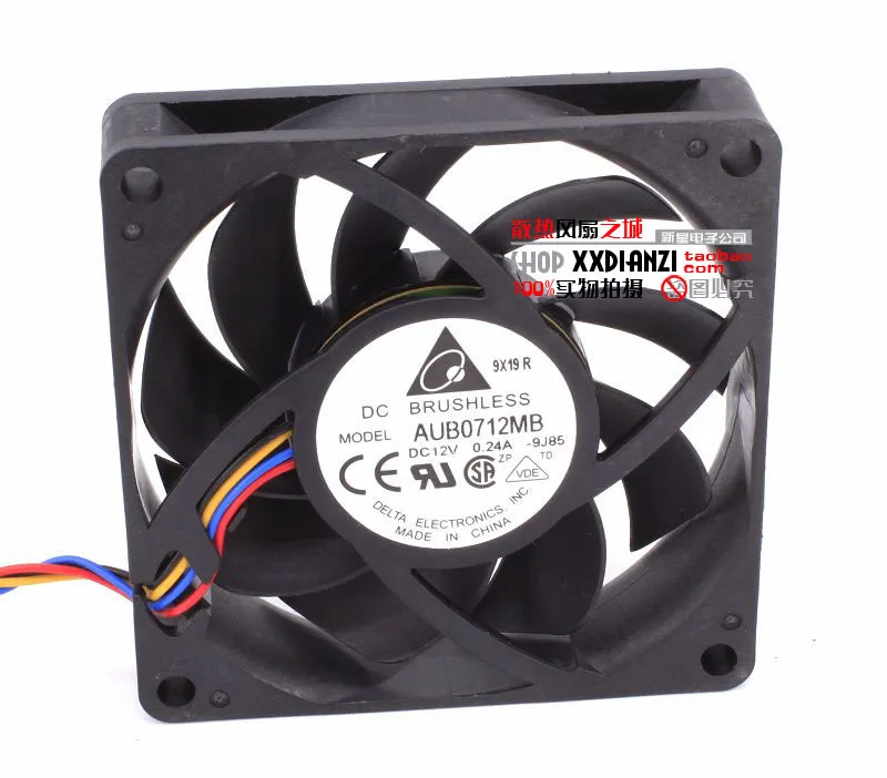 Вентилятор охлаждения для процессора delta AUB0712MB 7015 12V 0.24A 7 см 4 контактный ШИМ 70*70*15