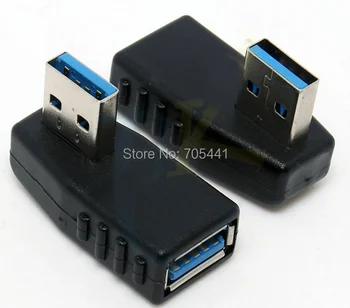 

2pcs/lot 90 degree Vertical Right Angled USB 3.0 Male to Female 90 degree Adapter Coupler Connector