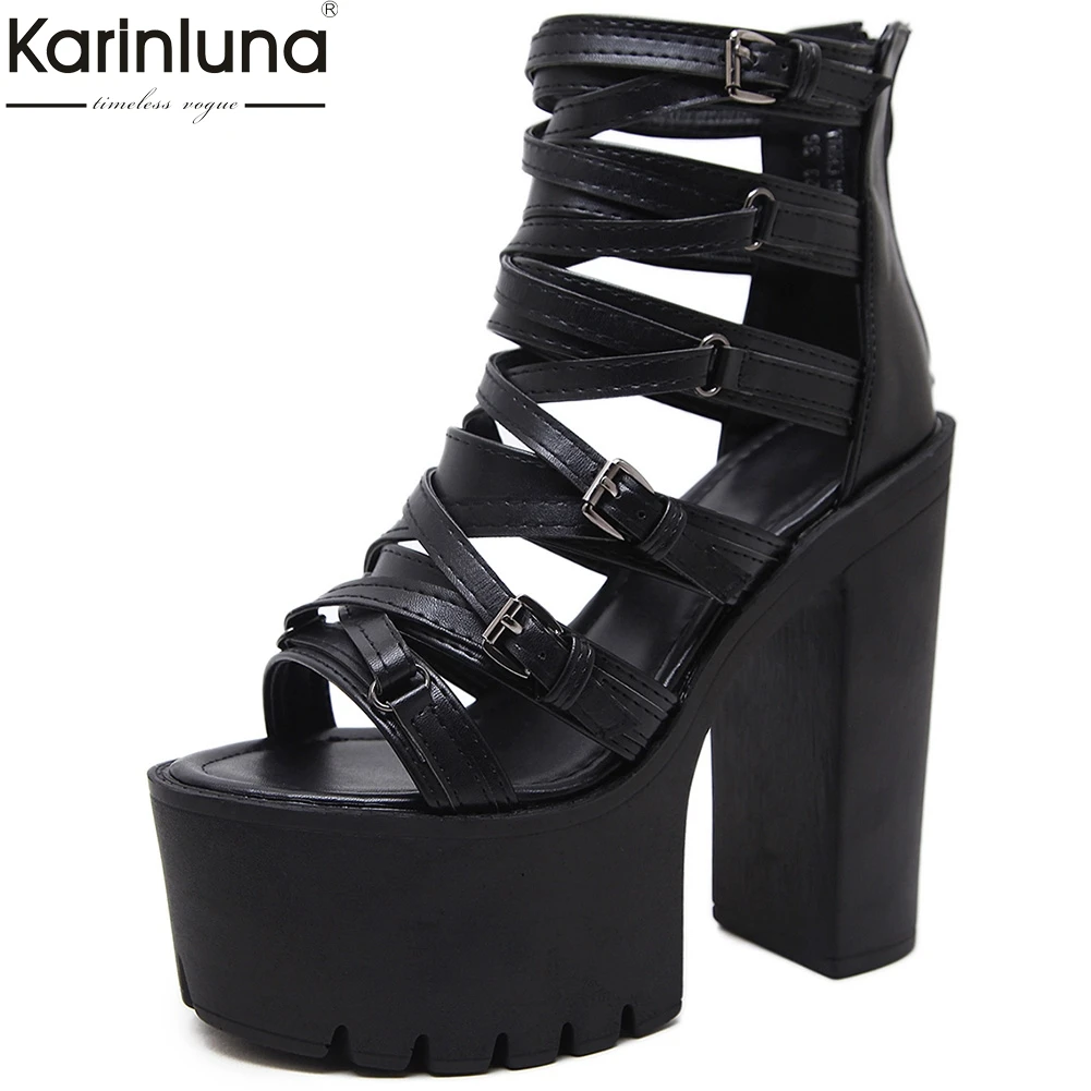 

Women's fashion platform gladiator super High Heels Shoes Women summer boots cool comfortable Ankle Boots woman shoes